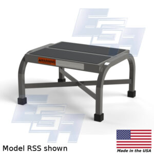 Heavy duty industrial steel step stool with vinyl tread EGA Products model RSS